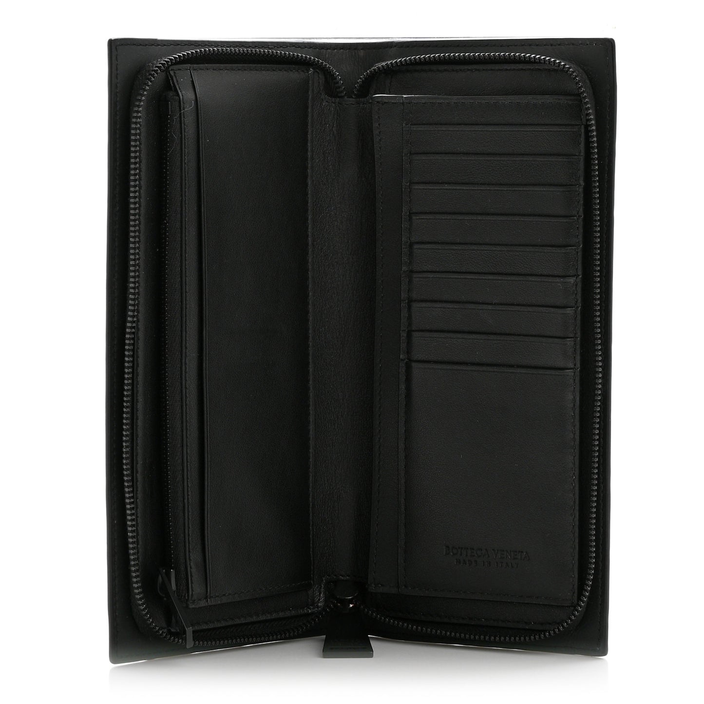 Nappa Intrecciato Zip Wallet Black