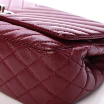 Chanel Lambskin Chevron Quilted Medium Surpique Flap Dark Red 9 of 15