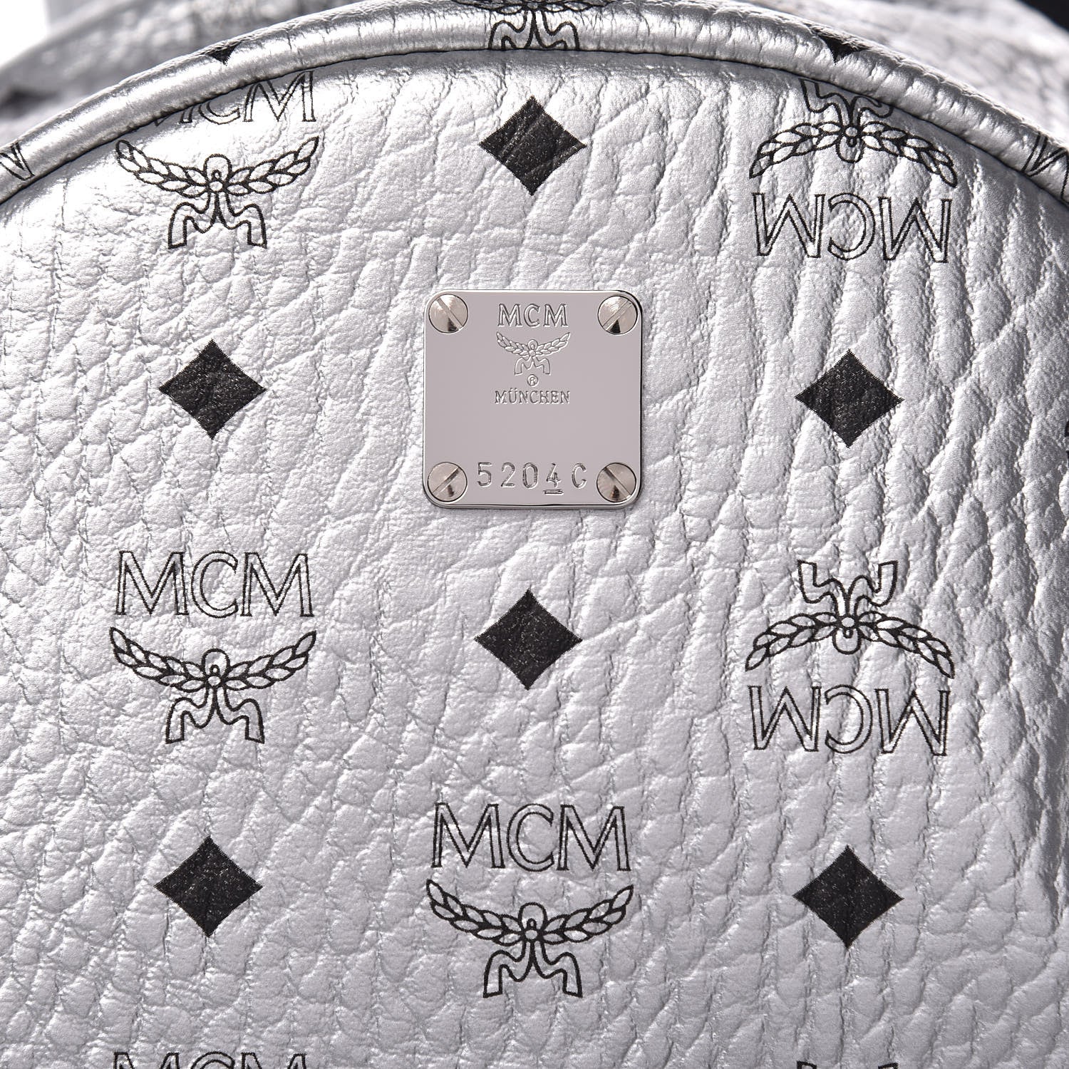 MCM Metallic Visetos Medium Side Stud Stark Backpack Berlin Silver 7 of 14