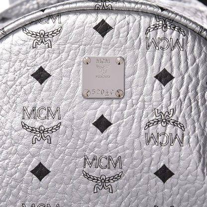 MCM Metallic Visetos Medium Side Stud Stark Backpack Berlin Silver 7 of 14
