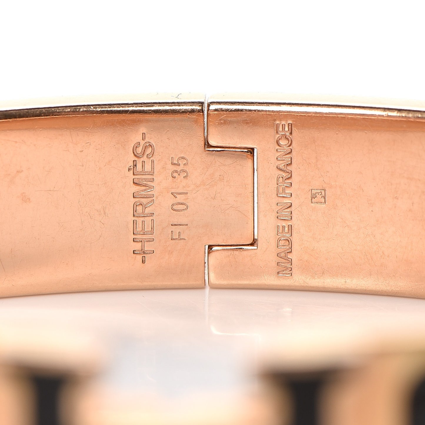 Enamel Narrow Clic Clac H Bracelet PM Black