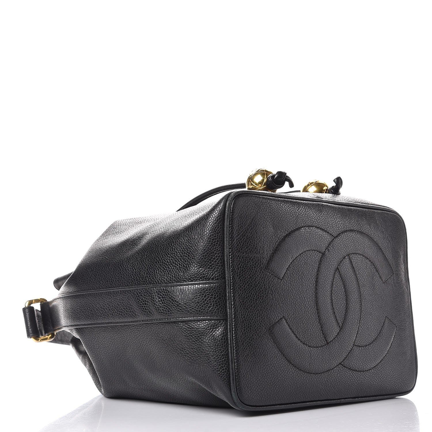 Chanel Caviar CC Drawstring Shoulder Bag Black 4 of 12