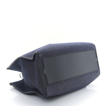 Dolce & Gabbana Canvas Calfskin Embroidered Logo Large Edge Shopper Tote Blue 4 of 8