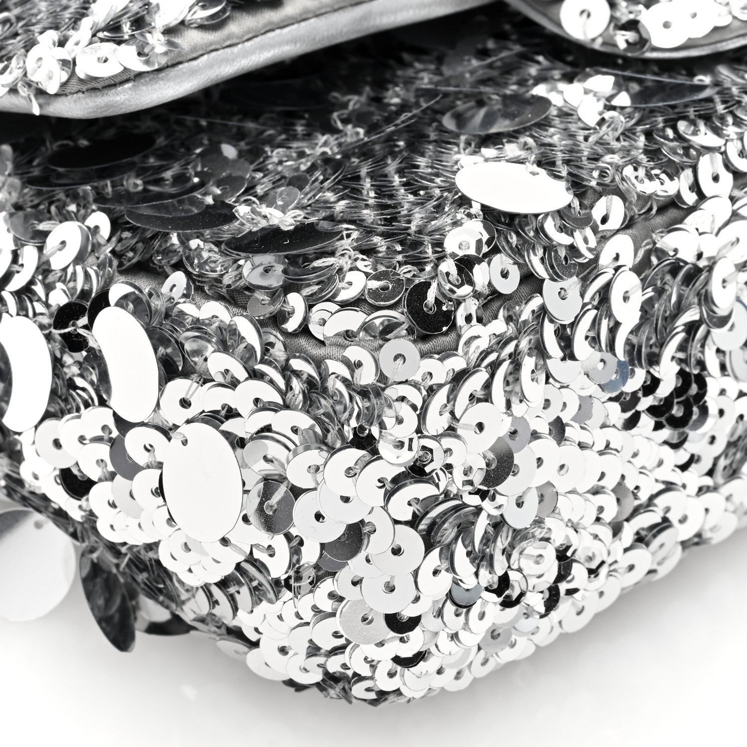 Chanel Sequin Mini Rectangular Flap Silver 9 of 10