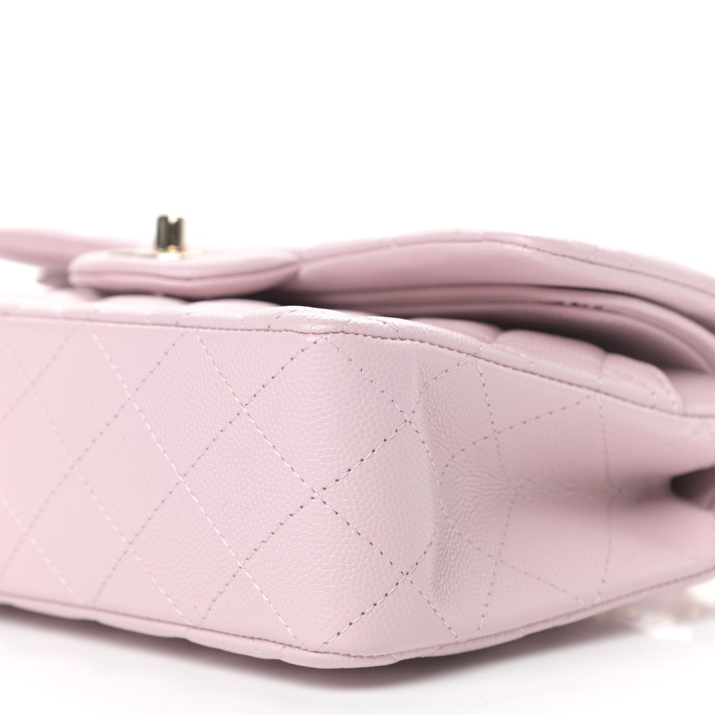 Caviar Quilted Small Double Flap Light Pink