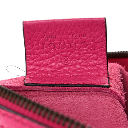 Gucci Pebbled Calfskin Medium Logo Portfolio Clutch Box Pink Green 6 of 12