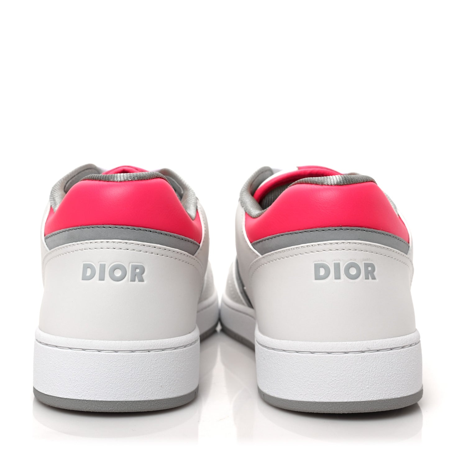 Smooth Calfskin Oblique Galaxy Perforated Mens B27 Low Top Sneakers 43 White Neon Pink