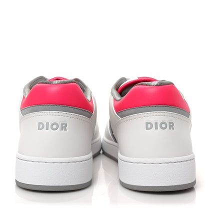 Christian Dior Smooth Calfskin Oblique Galaxy Perforated Mens B27 Low Top Sneakers 43 White Neon Pink 5 of 8