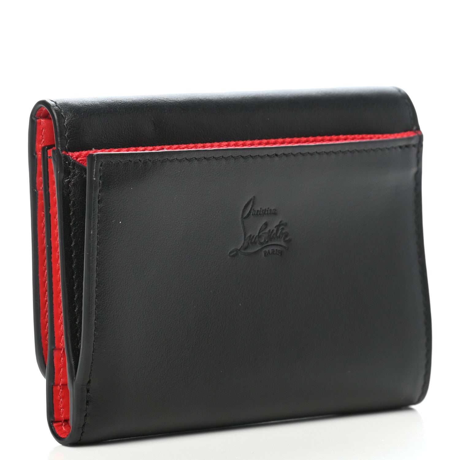 Christian Louboutin Calfskin Spiked Macaron Mini Spiked Wallet Black 3 of 6