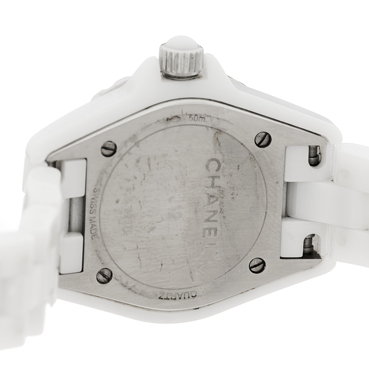 Chanel Stainless Steel Ceramic Diamond Mother of Pearl 33mm J12 Quartz Watch White 4 of 4