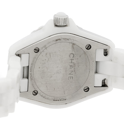 Chanel Stainless Steel Ceramic Diamond Mother of Pearl 33mm J12 Quartz Watch White 4 of 4