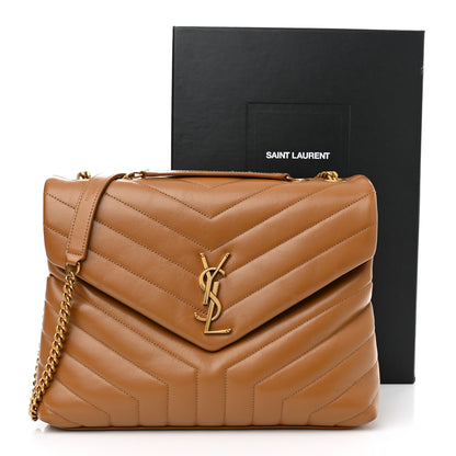 Saint Laurent Calfskin Y Quilted Monogram Medium Loulou Chain Satchel Dark Natural 13 of 13