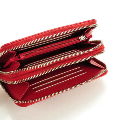 Chanel Caviar Quilted Large Gusset Double Zip Around Wallet Red 5 of 8