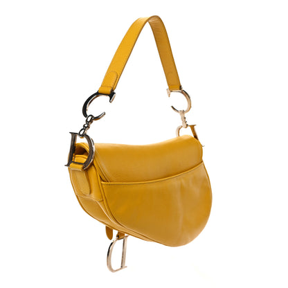 Christian Dior Grained Calfskin Saddle Bag Dark Yellow 3 of 12