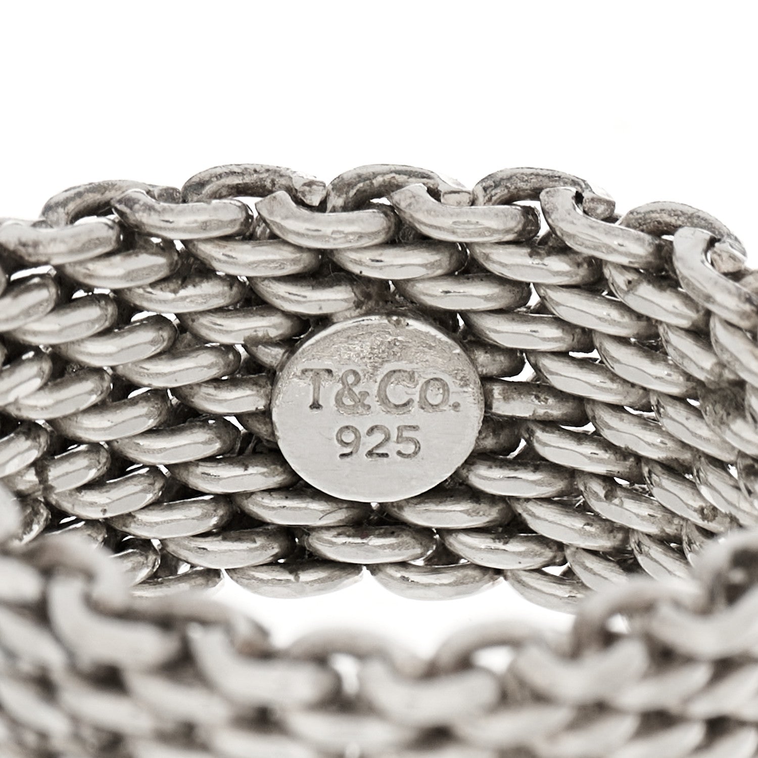 Tiffany Sterling Silver Somerset Mesh Ring 56 7.75 4 of 4