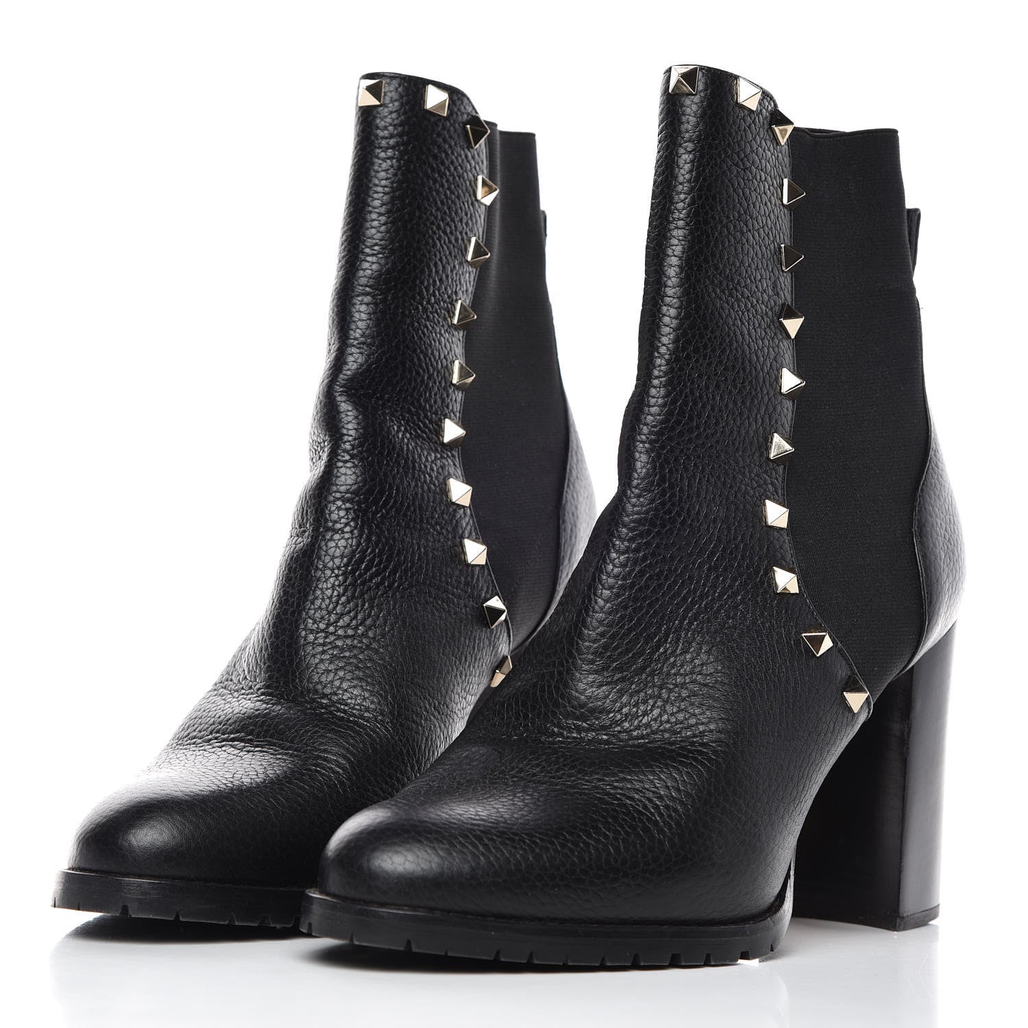 Valentino Garavani Grained Calfskin Rockstud Chelsea 80mm Ankle Boots 41 Black 2 of 7