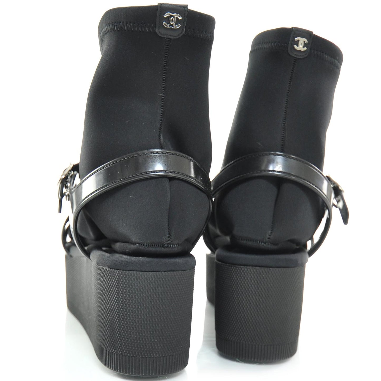 Rubber Platform Sandals 40 Black