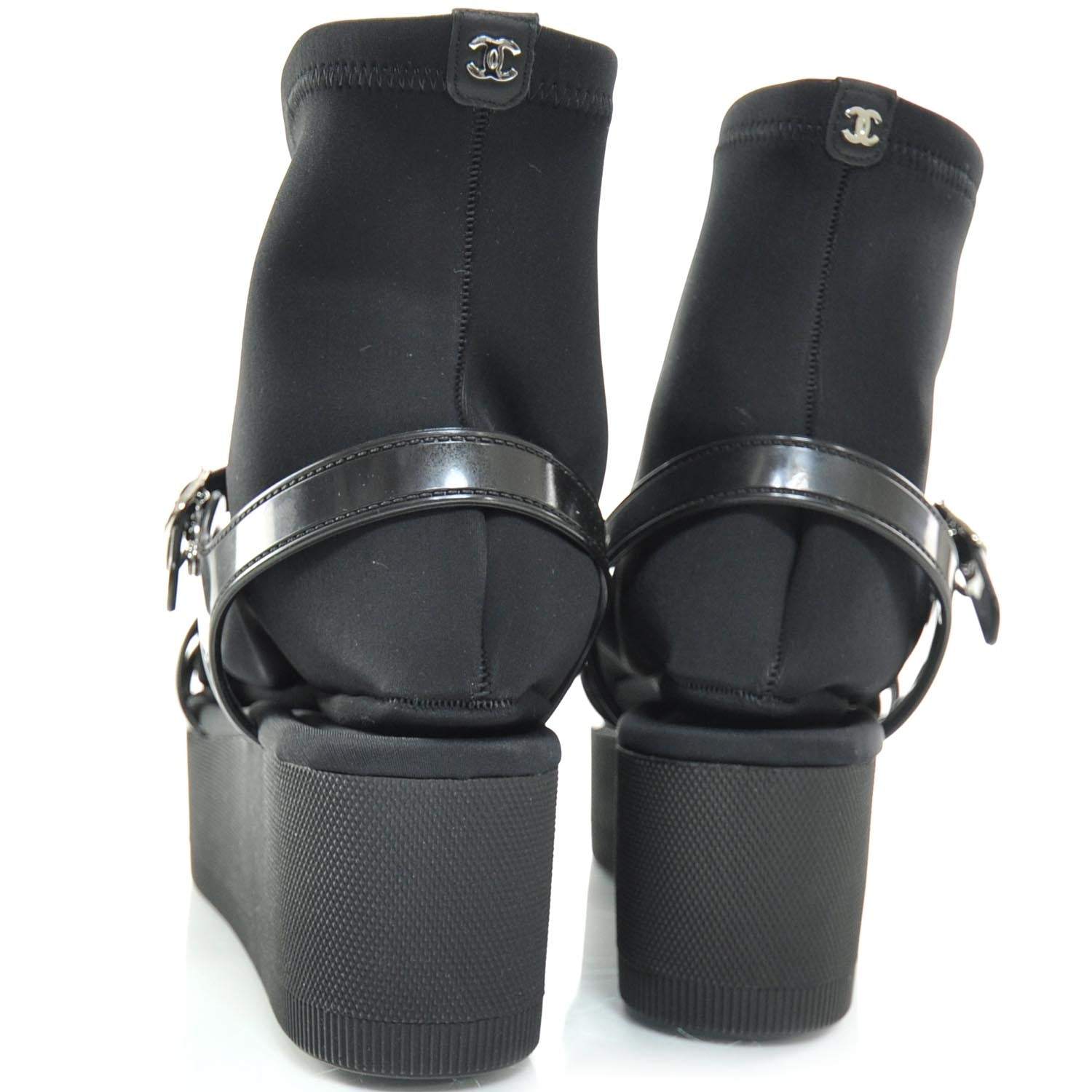 Chanel Rubber Platform Sandals 40 Black 3 of 7