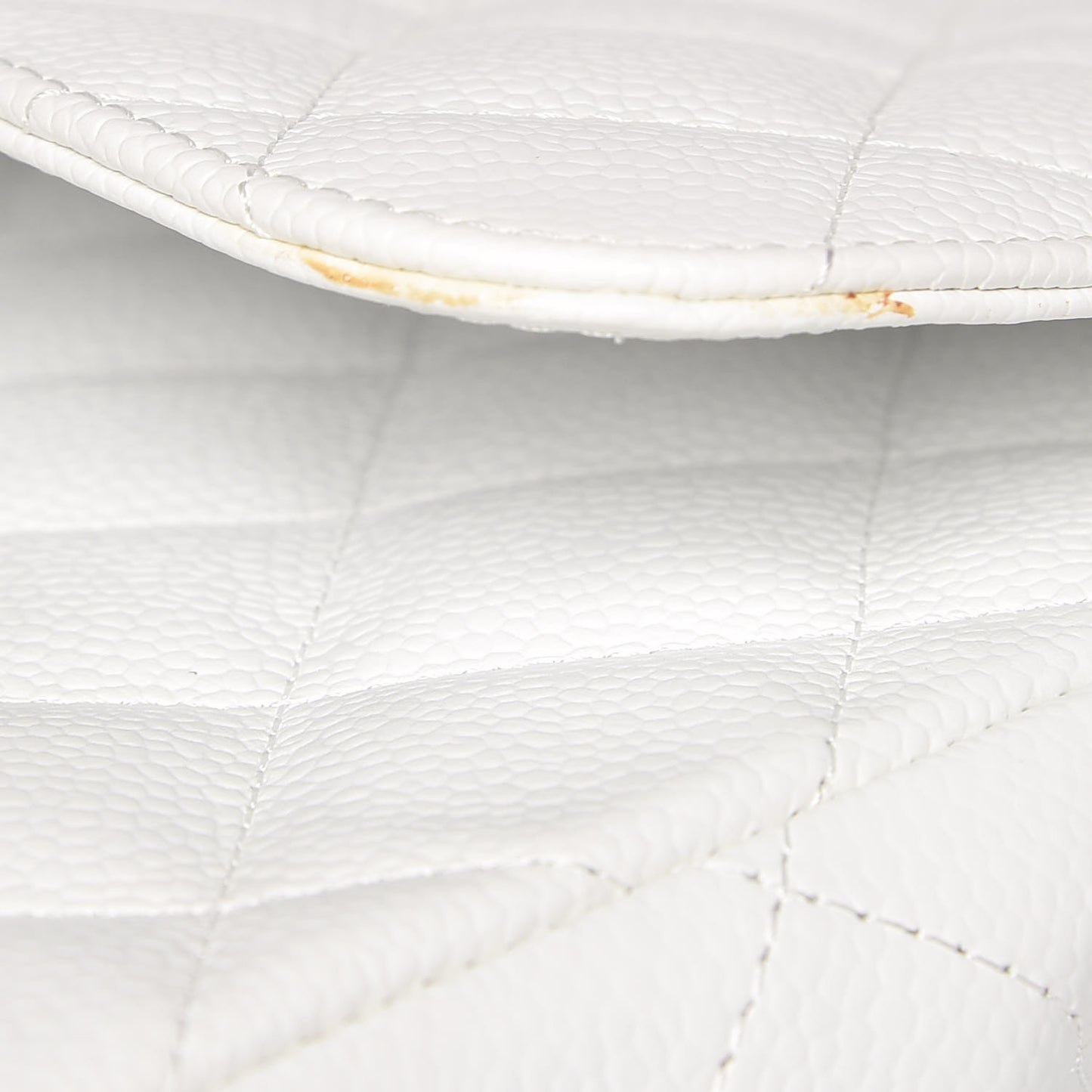 Caviar Quilted Jumbo Single Flap White