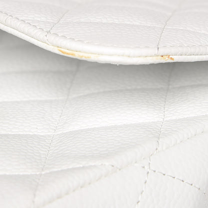 Chanel Caviar Quilted Jumbo Single Flap White 9 of 11