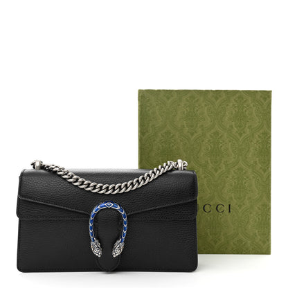 Gucci Dollar Calfskin Enamel Small Dionysus Shoulder Bag Black Electric Blue 11 of 11