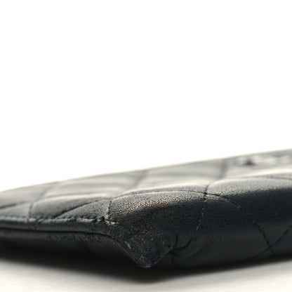 Chanel Lambskin Quilted Zip Pouch Black 10 of 12
