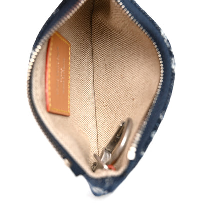 Louis Vuitton Monogram Denim Flowers Key Pouch Blue 5 of 7