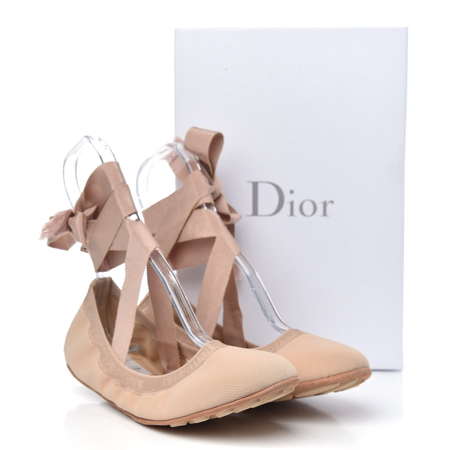 Micro Resille Academy Lace-Up Ballerina Flats 42 Nude