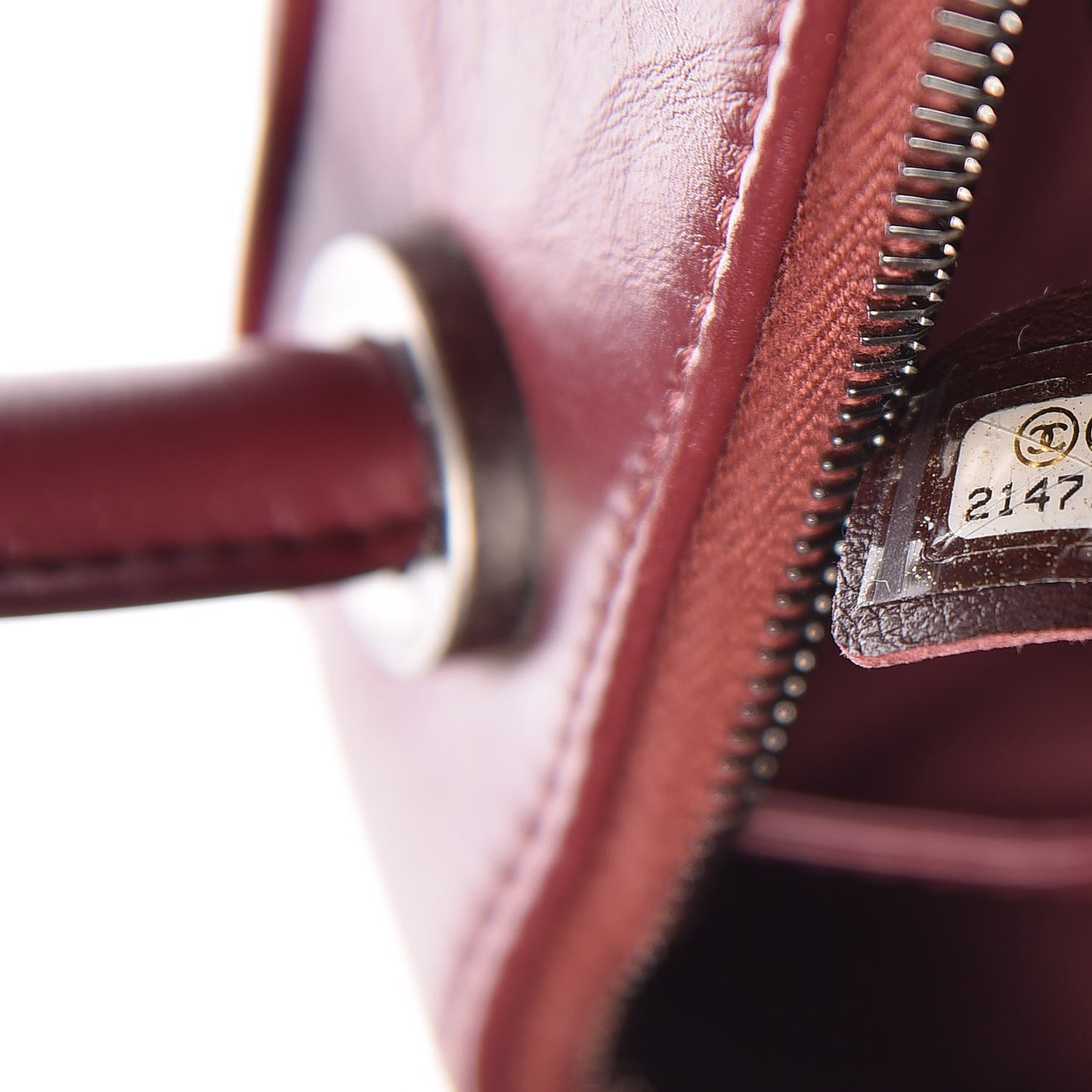 Aged Calfskin Small Bowling Bag Burgundy