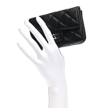 Chanel Lambskin Quilted Zip Card Holder Black 2 of 10