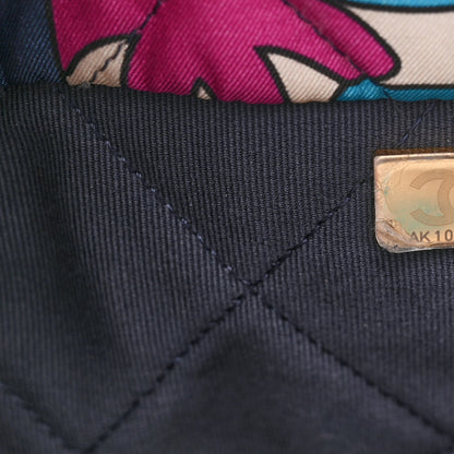 Chanel Printed Fabric Quilted Logo Large Shopping Tote Multicolor 7 of 10