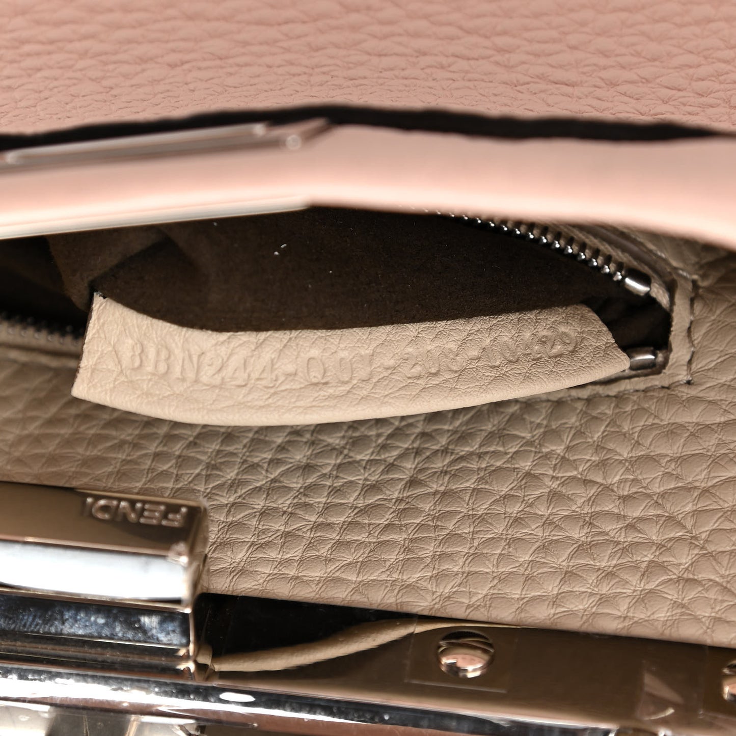 Cuoio Romano Selleria Bi-Color Mini Peekaboo Iconic Satchel Cipria Latte