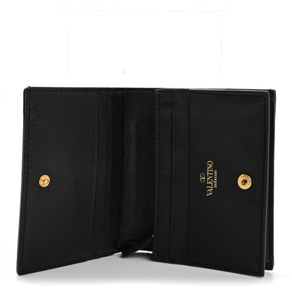 Valentino Garavani Nappa Roman Stud Small Flap Wallet Black 5 of 10