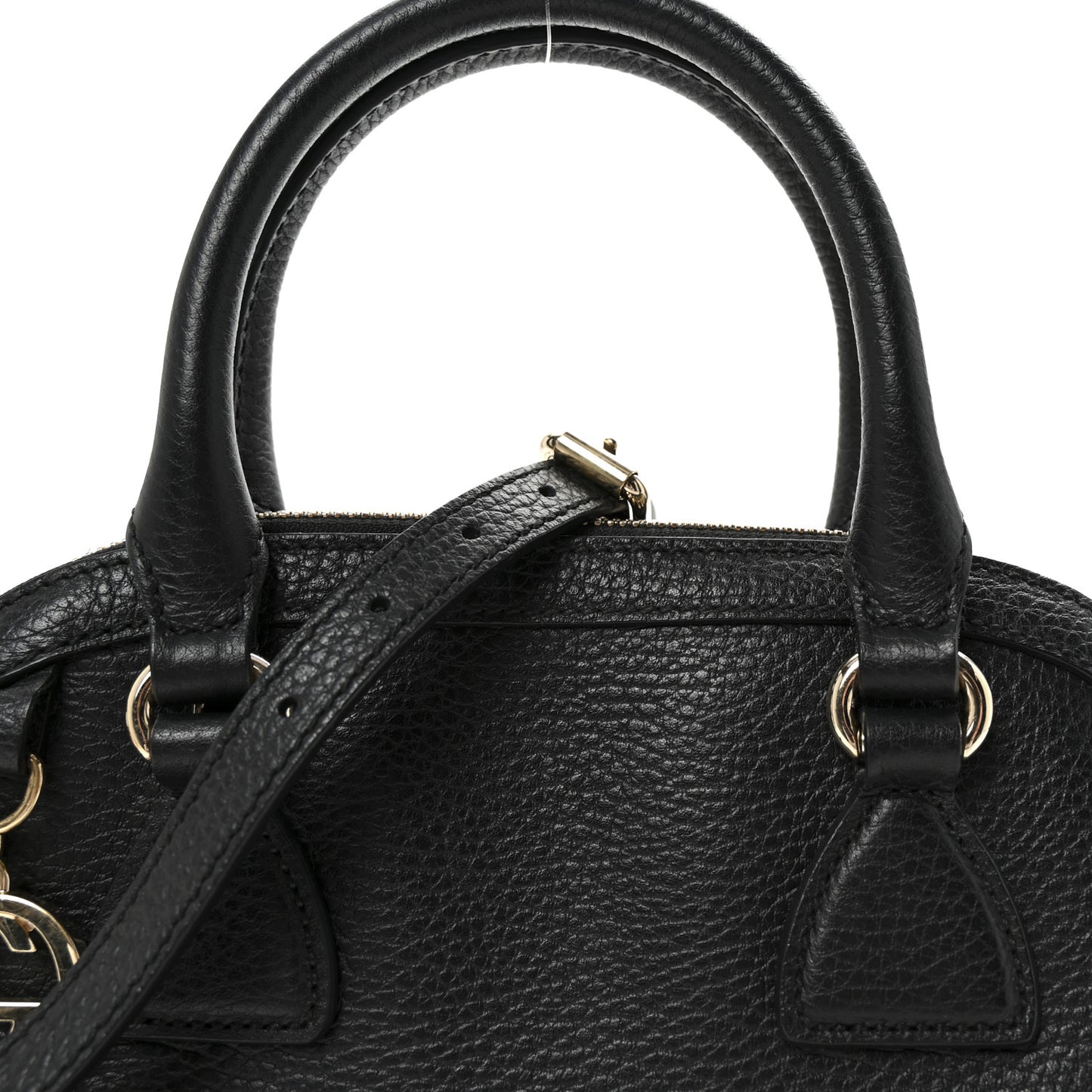 Dollar Calfskin Small GG Charm Dome Bag Black