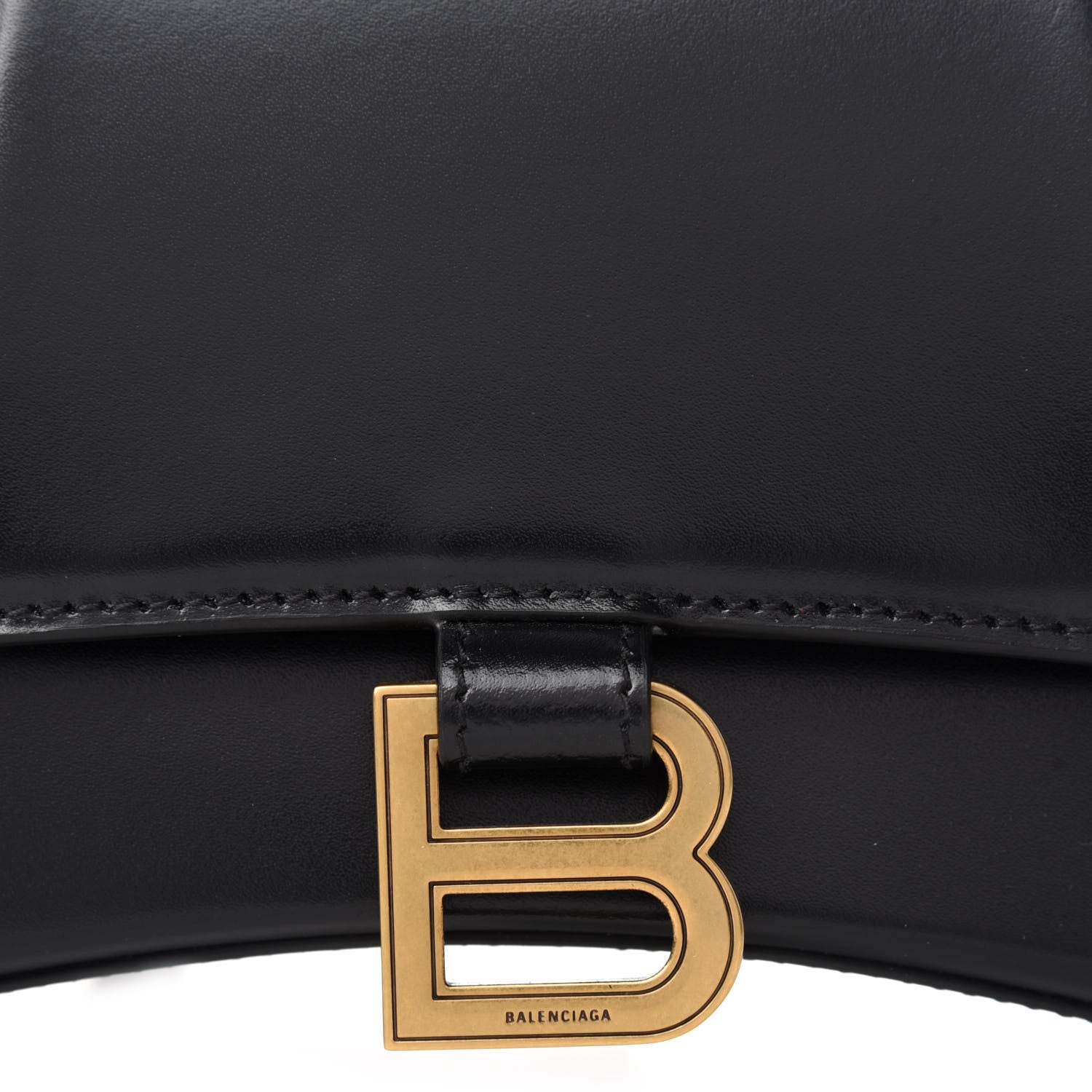 Balenciaga Shiny Box Calfskin Small Hourglass Top Handle Bag Black 10 of 10