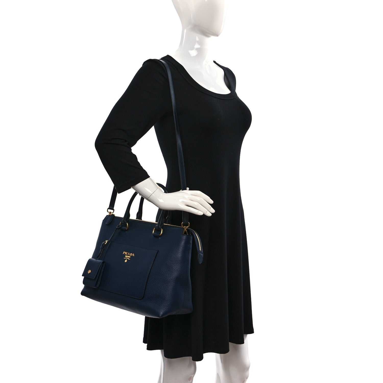 Prada Vitello Phenix Satchel Baltico 2 of 8