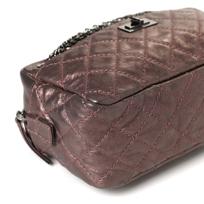 Chanel Metallic Aged Calfskin Quilted Small Reissue Camera Case Rose Fonce 12 of 12