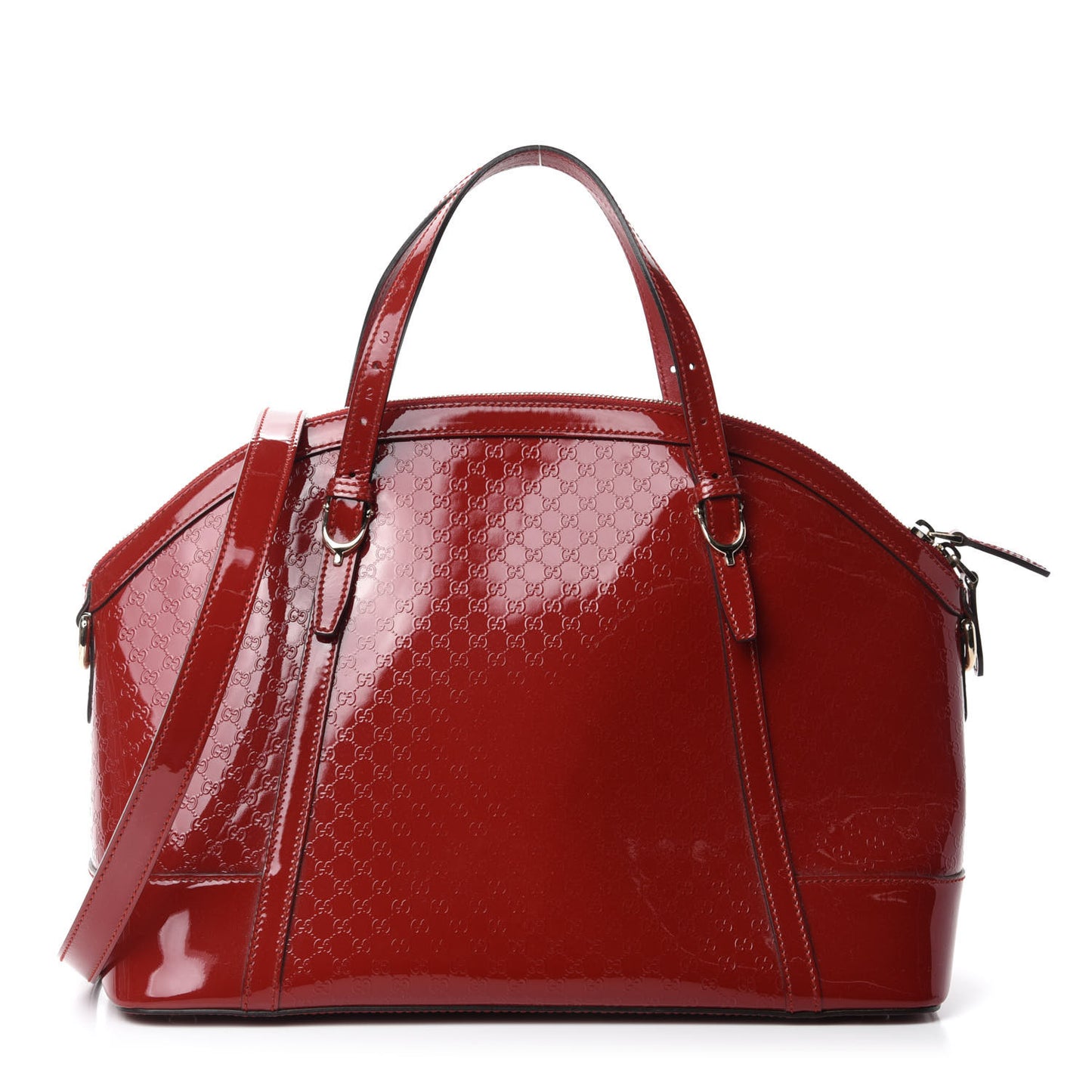 Patent Microguccissima Medium Nice Top Handle Dome Bag Rose Bed