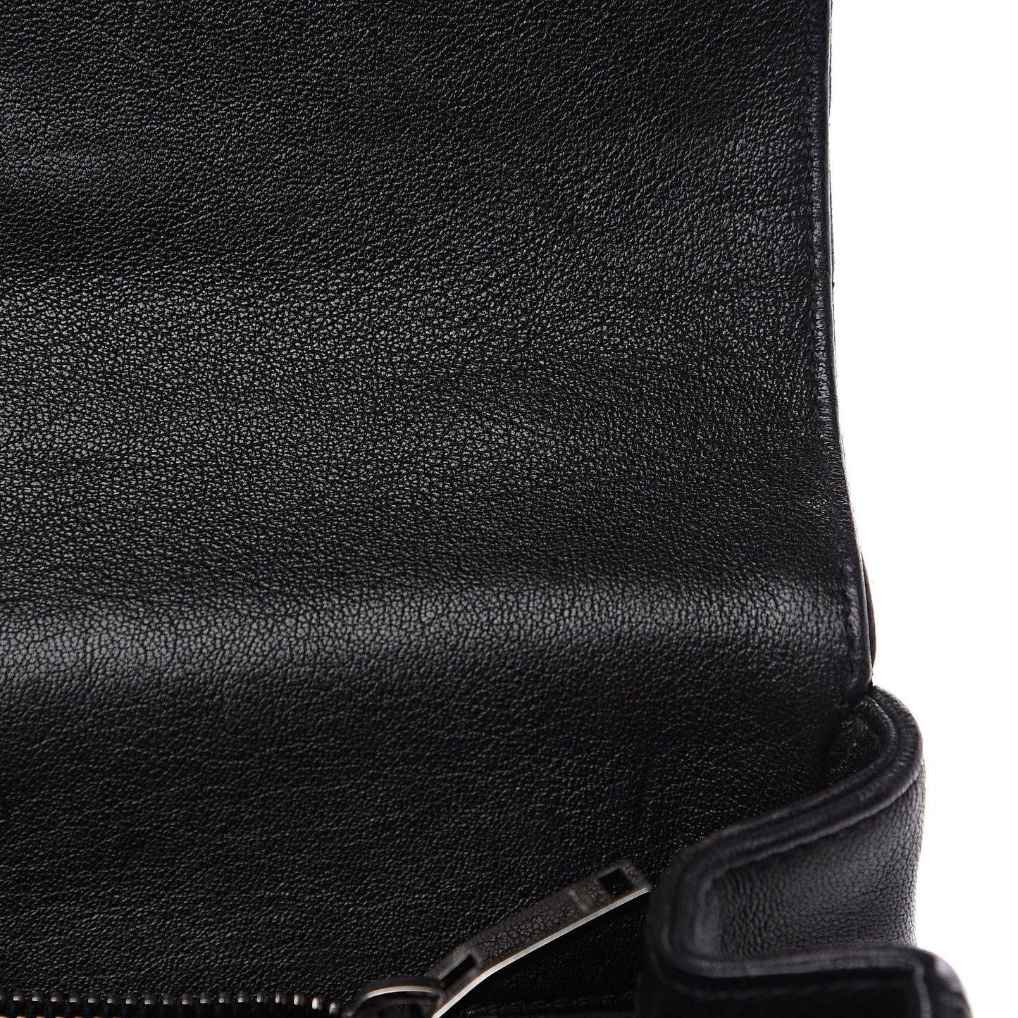 Lambskin Matelasse Chevron Studded Monogram Medium College Bag Black