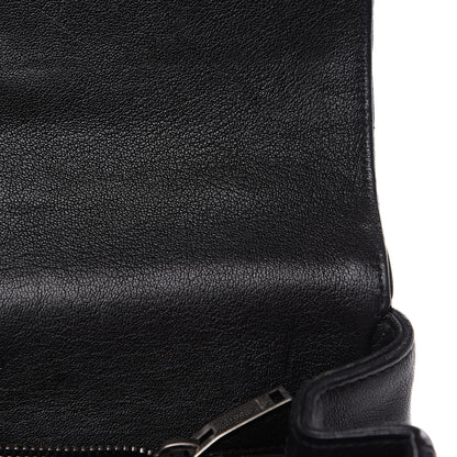 Saint Laurent Lambskin Matelasse Chevron Studded Monogram Medium College Bag Black 8 of 14