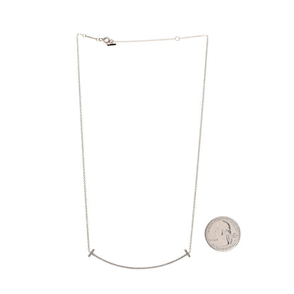 Tiffany 18K Rose Gold Diamond T Smile Pendant Necklace 3 of 6