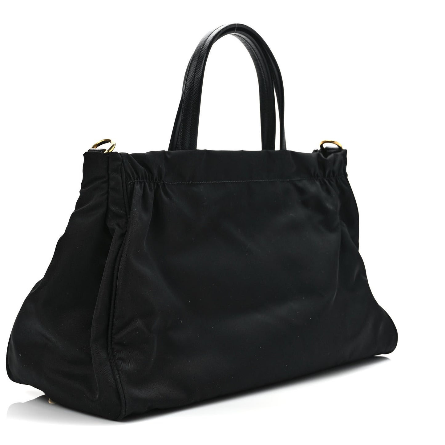 Tessuto Nylon Saffiano Shopping Tote Black