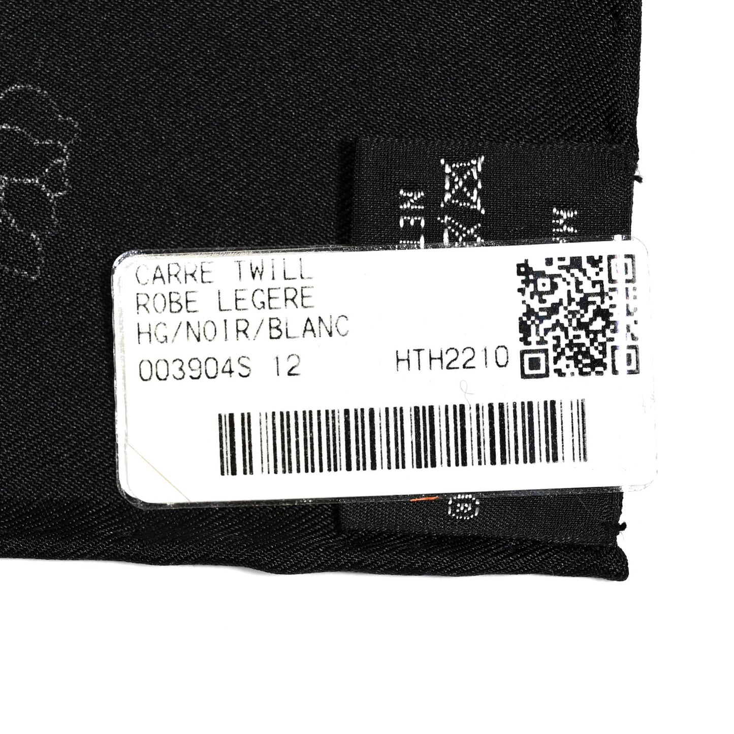 Silk Twill Robe Legere Scarf 90 Black White