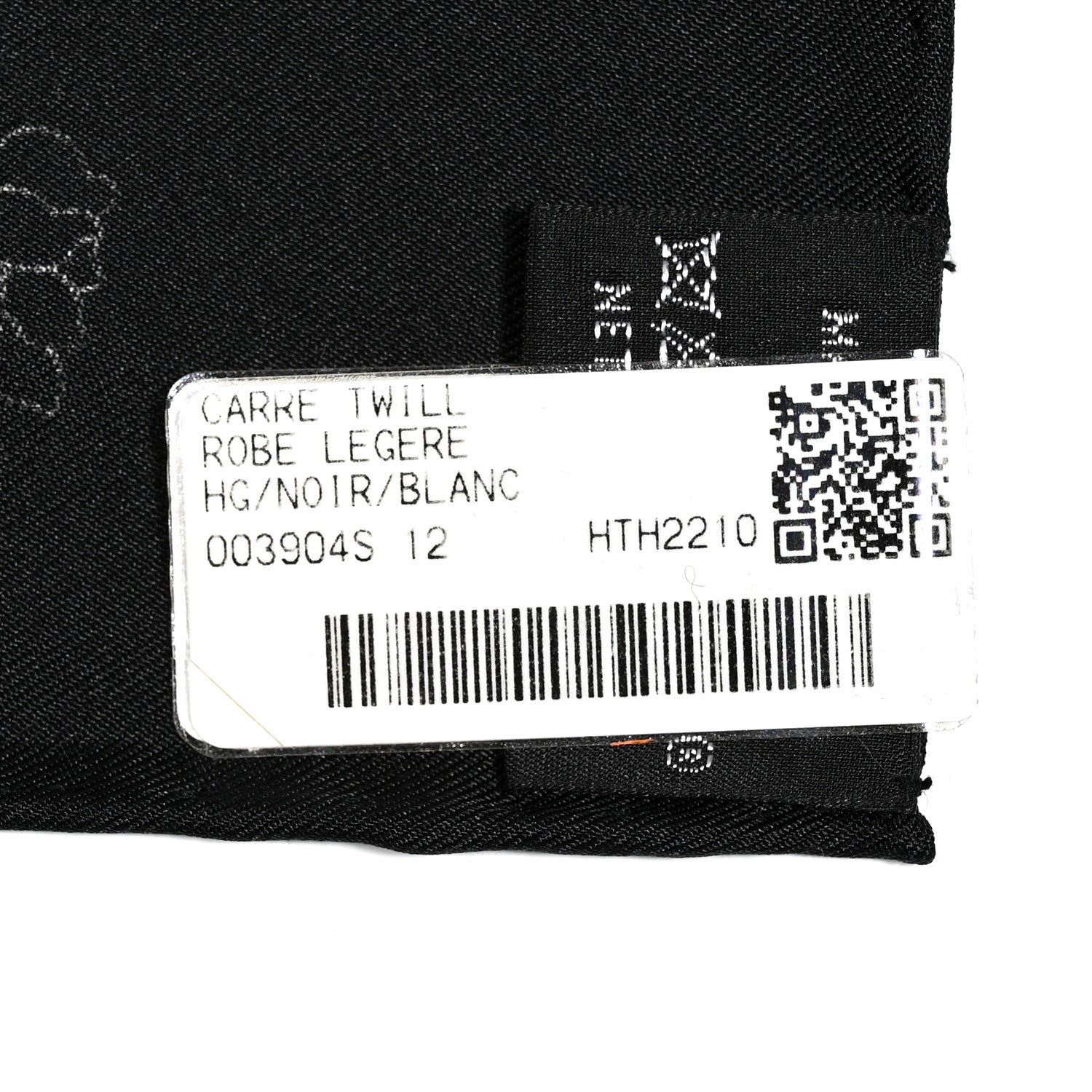 Hermes Silk Twill Robe Legere Scarf 90 Black White 6 of 6