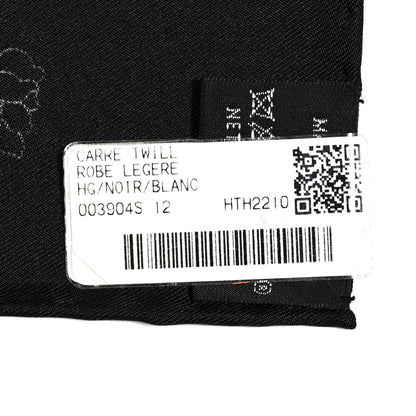 Hermes Silk Twill Robe Legere Scarf 90 Black White 6 of 6