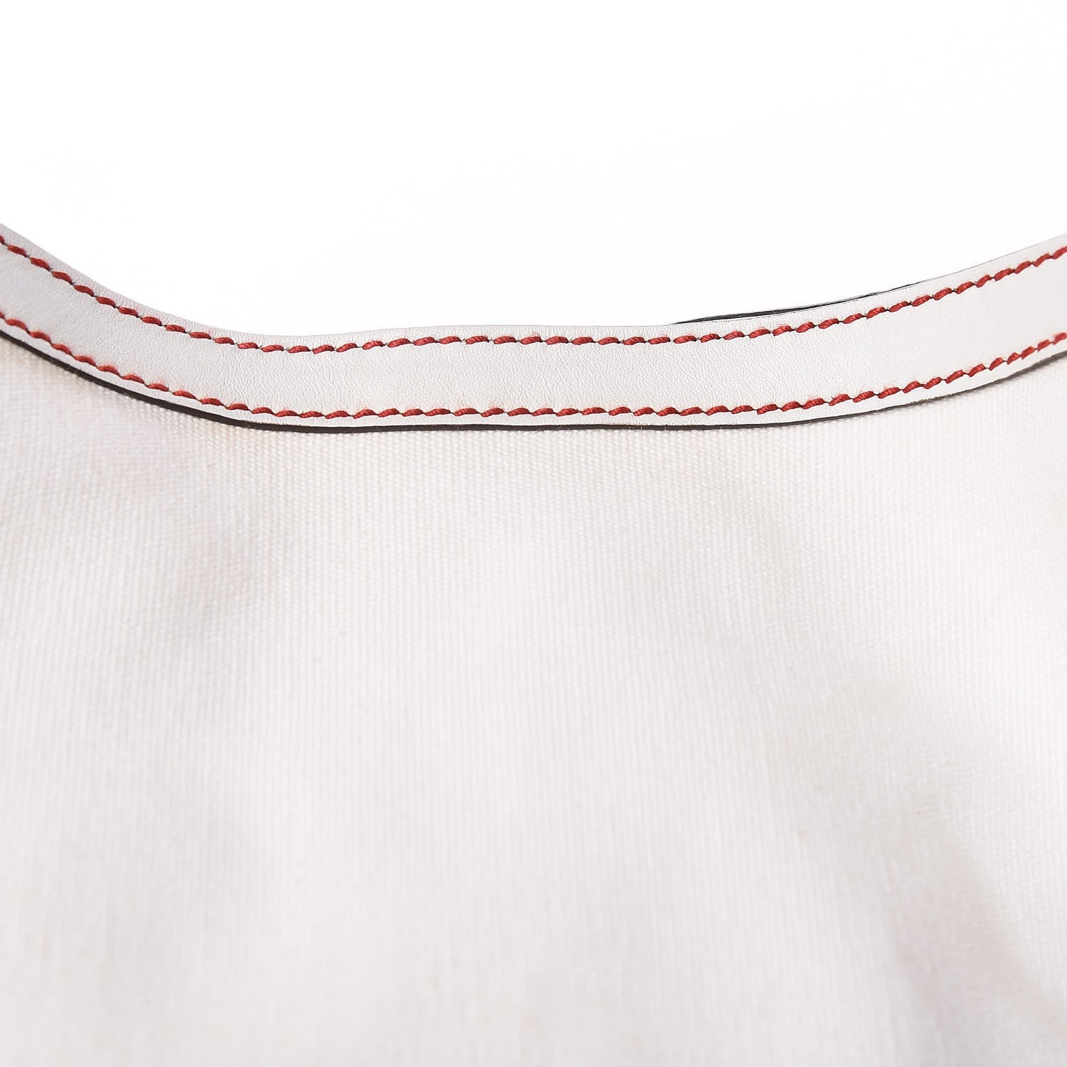 Gucci Canvas Embroidered Peggy Bamboo Top Handle Hobo White 9 of 15