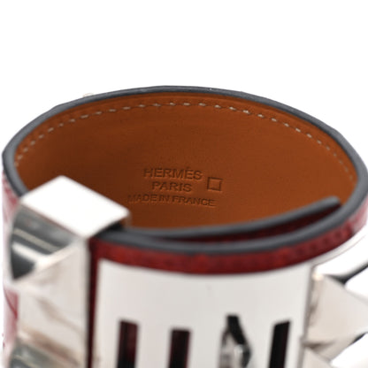 Hermes Matte Alligator Collier De Chien CDC Bracelet S Rouge H 3 of 4