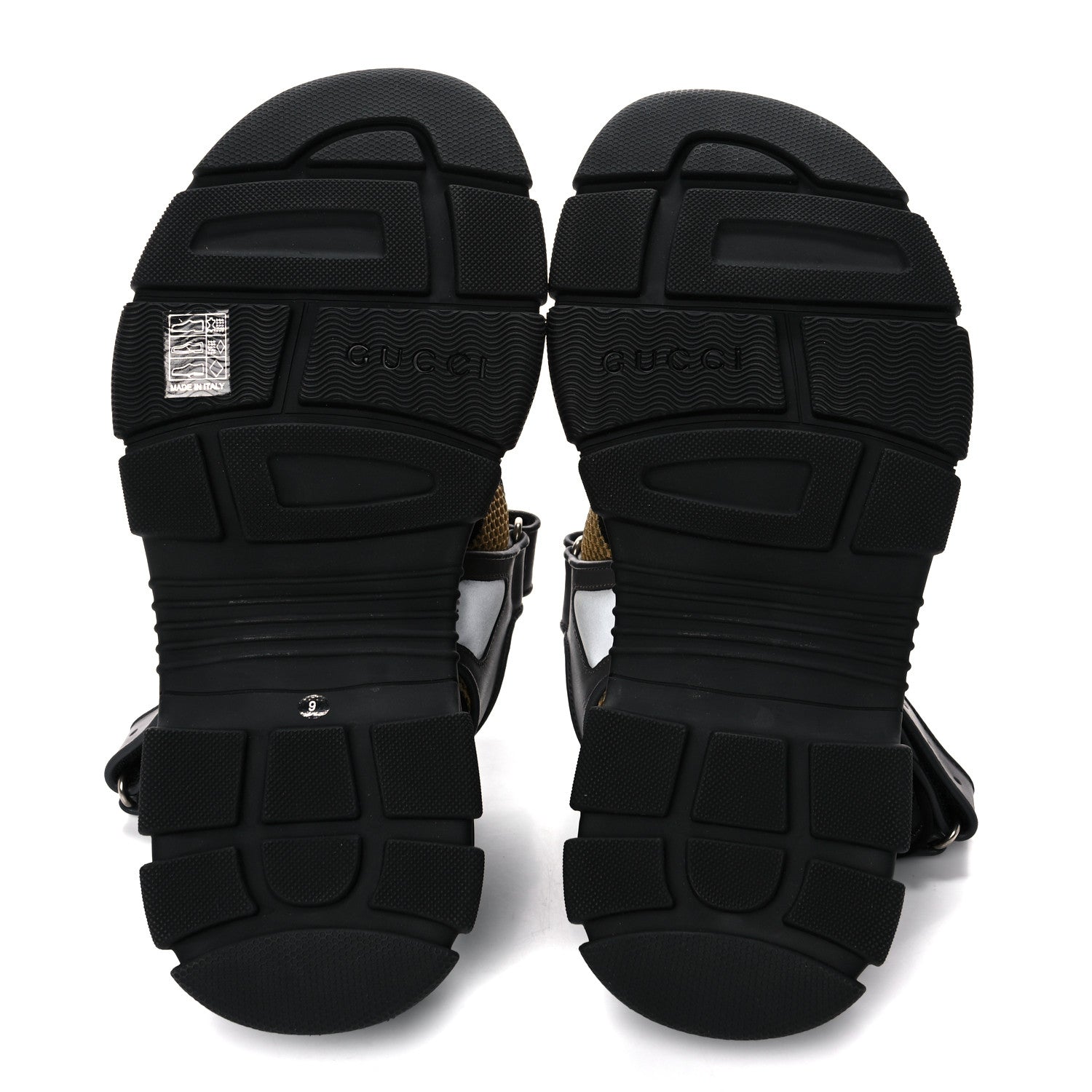 Gucci X SEGA Nappa Mesh Mens Aguru Sandals 9 Loess Black 5 of 10