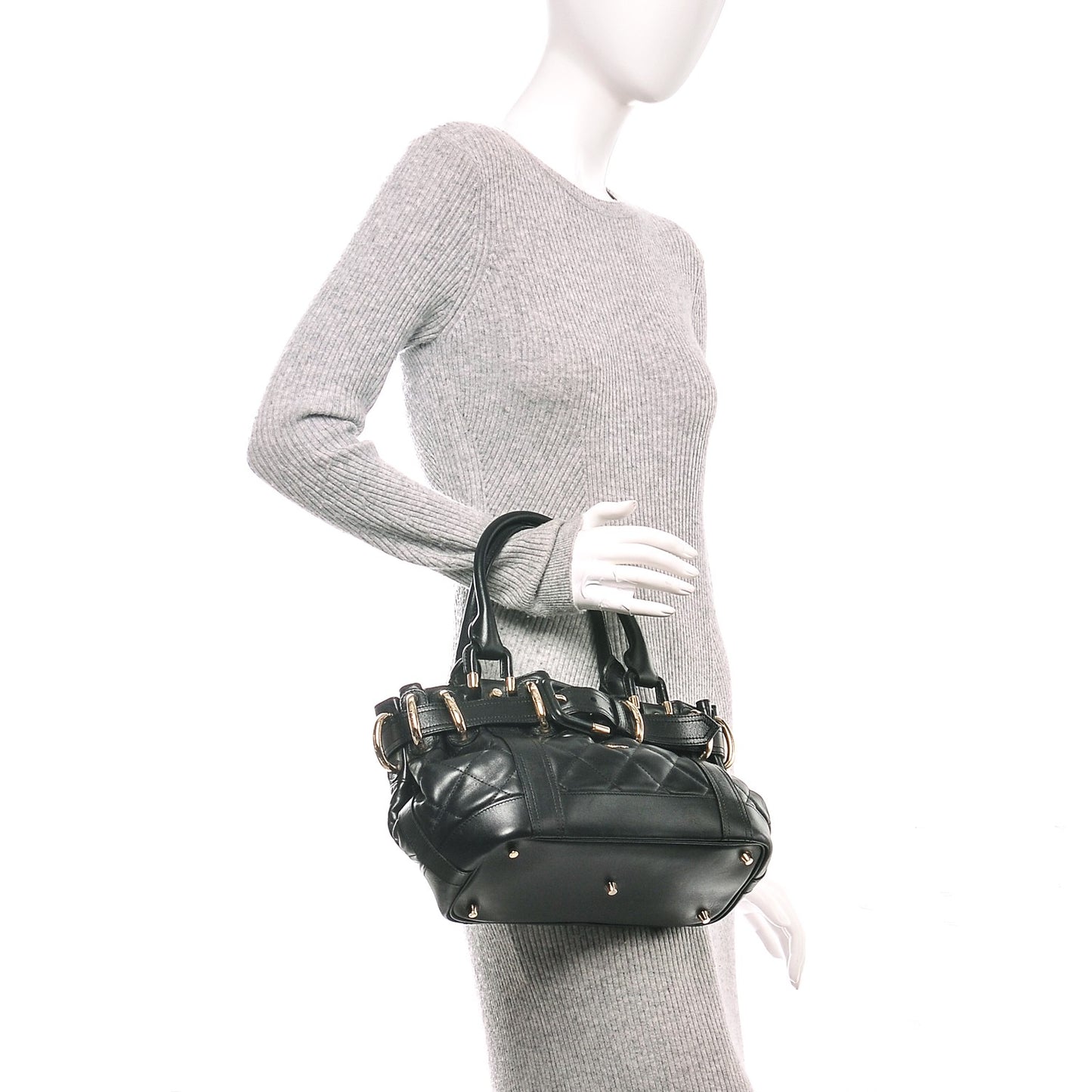 Calfskin Quilted Baby Beaton Black