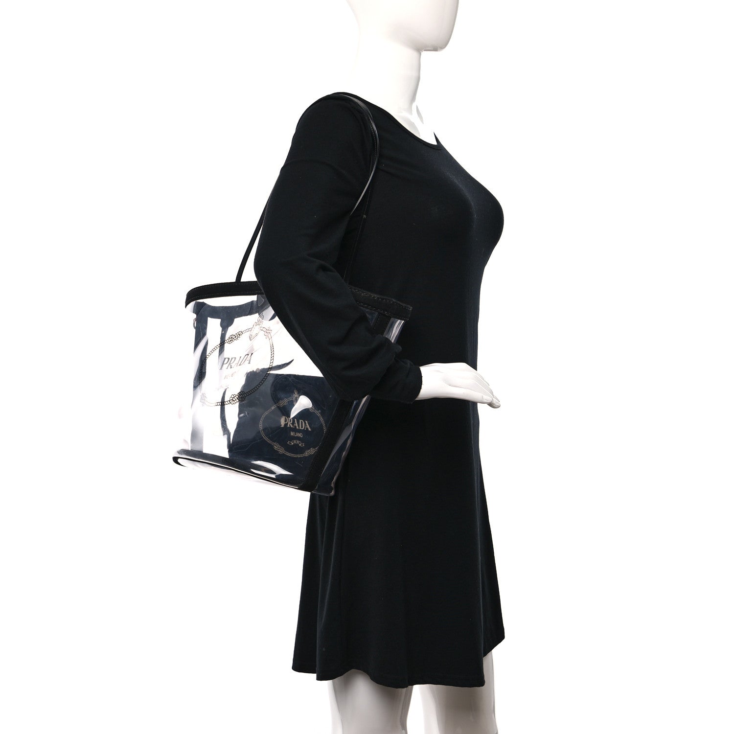 Prada PVC Canapa Tote Black 2 of 12